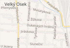 Dukelských hrdinů v obci Velký Osek - mapa ulice