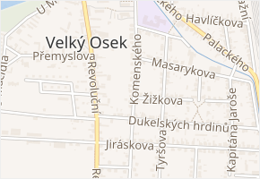 Komenského v obci Velký Osek - mapa ulice