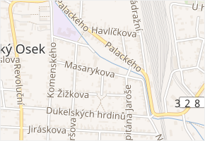 Masarykova v obci Velký Osek - mapa ulice