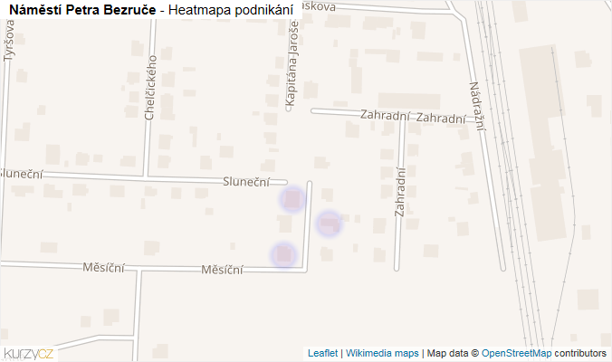 Mapa Náměstí Petra Bezruče - Firmy v ulici.