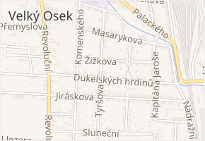 Tyršova v obci Velký Osek - mapa ulice