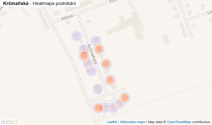 Mapa Krčmaňská - Firmy v ulici.