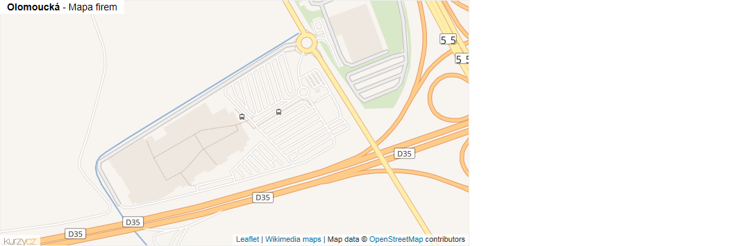 Mapa Olomoucká - Firmy v ulici.