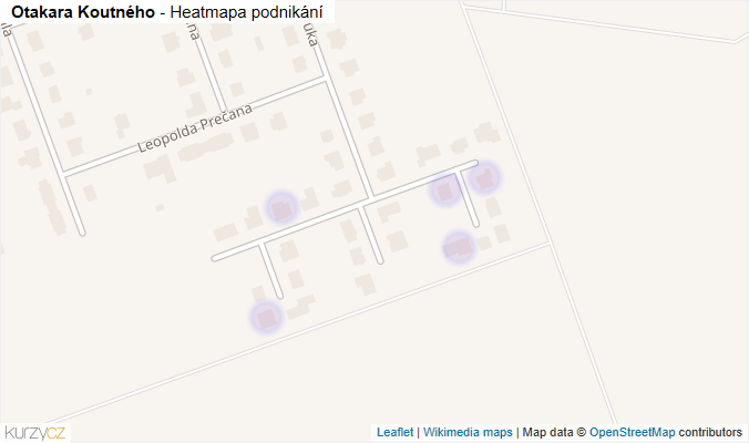 Mapa Otakara Koutného - Firmy v ulici.