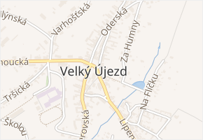 Čtvrtky v obci Velký Újezd - mapa ulice