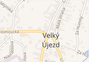 Malá strana v obci Velký Újezd - mapa ulice