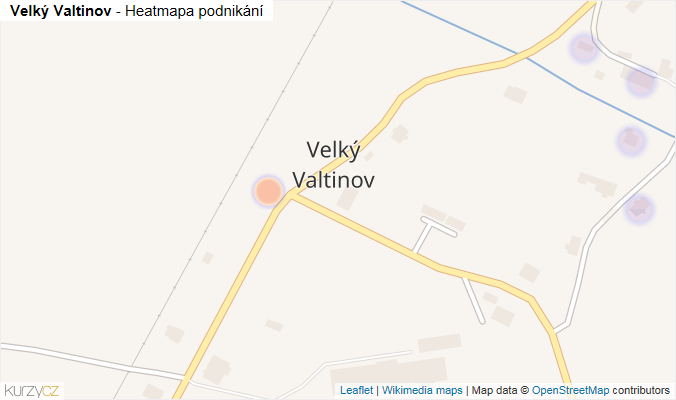 Mapa Velký Valtinov - Firmy v části obce.