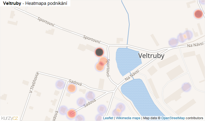 Mapa Veltruby - Firmy v části obce.