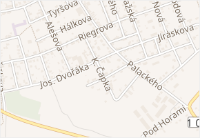 Čapkova v obci Veltrusy - mapa ulice