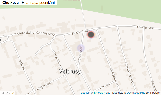 Mapa Chotkova - Firmy v ulici.