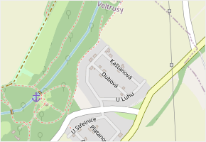 Dubová v obci Veltrusy - mapa ulice