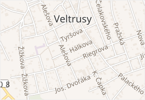 Hálkova v obci Veltrusy - mapa ulice