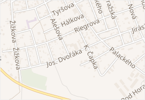 Jos. Dvořáka v obci Veltrusy - mapa ulice