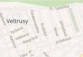 Pražská v obci Veltrusy - mapa ulice