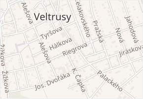 Riegrova v obci Veltrusy - mapa ulice
