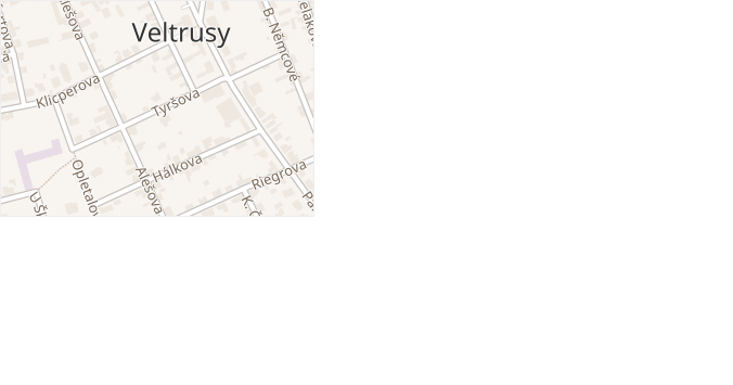 Tyršova v obci Veltrusy - mapa ulice