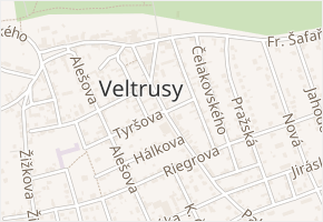 U Skleníků v obci Veltrusy - mapa ulice