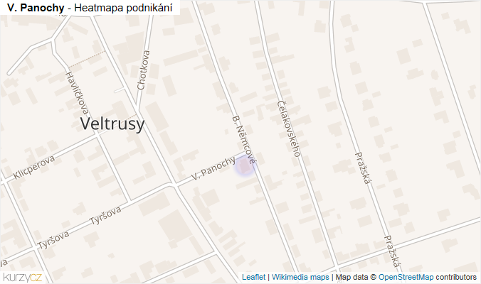 Mapa V. Panochy - Firmy v ulici.
