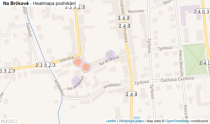 Mapa Na Brčkově - Firmy v ulici.