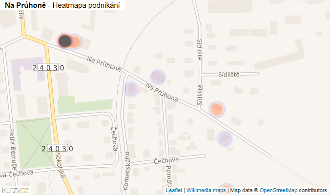 Mapa Na Průhoně - Firmy v ulici.