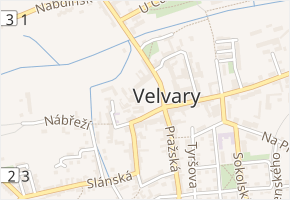 náměstí Krále Vladislava v obci Velvary - mapa ulice