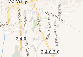 Sokolská v obci Velvary - mapa ulice
