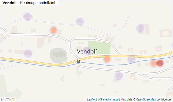Mapa Vendolí - Firmy v části obce.