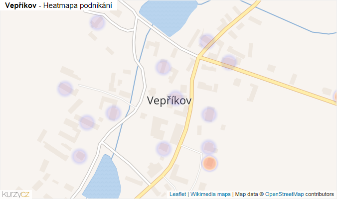Mapa Vepříkov - Firmy v části obce.
