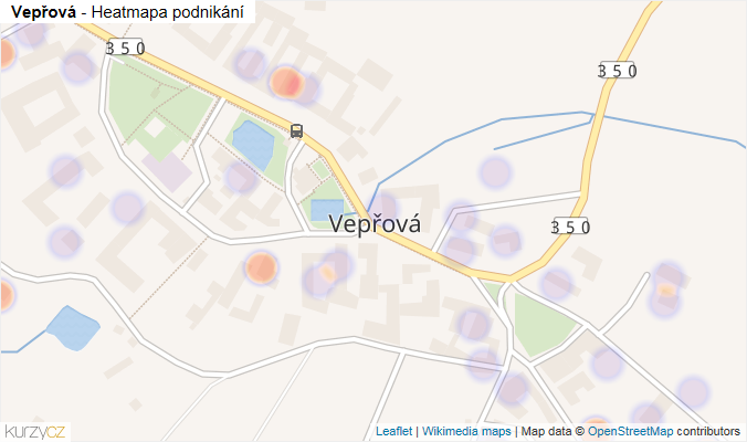 Mapa Vepřová - Firmy v části obce.