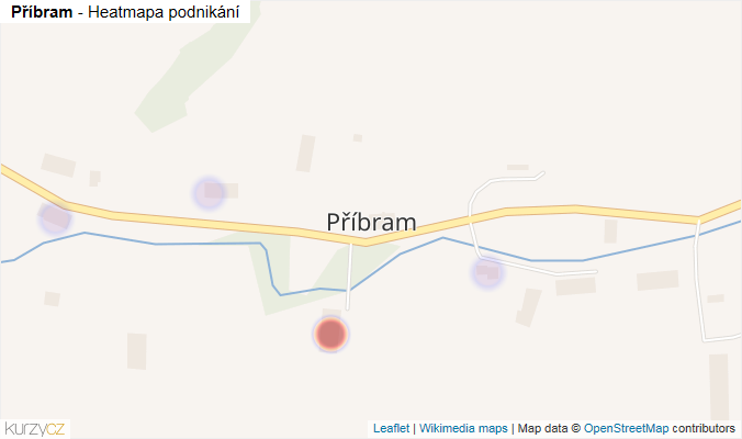 Mapa Příbram - Firmy v části obce.