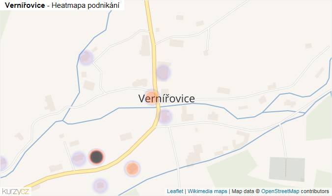 Mapa Vernířovice - Firmy v části obce.