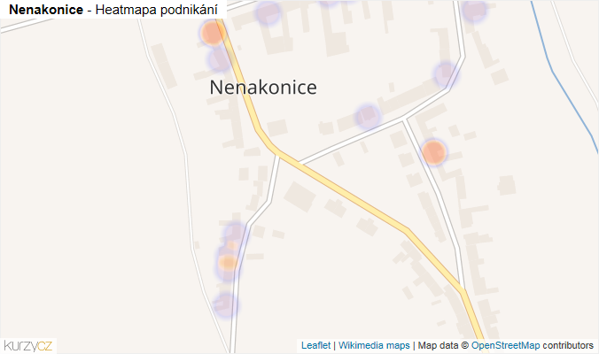 Mapa Nenakonice - Firmy v části obce.