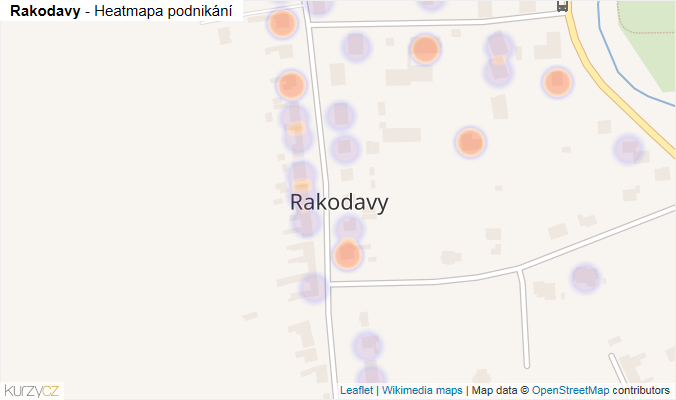 Mapa Rakodavy - Firmy v části obce.
