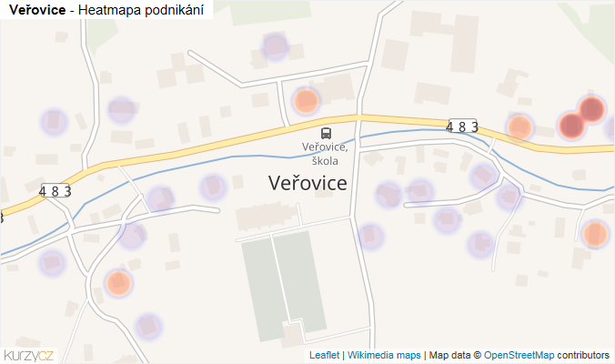 Mapa Veřovice - Firmy v části obce.