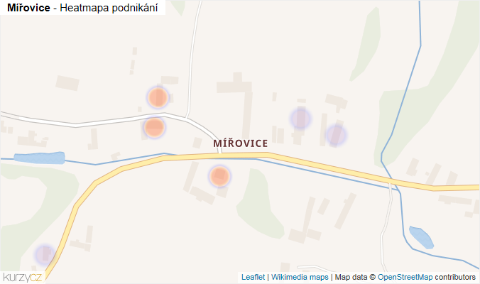 Mapa Mířovice - Firmy v části obce.