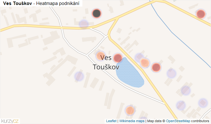 Mapa Ves Touškov - Firmy v části obce.