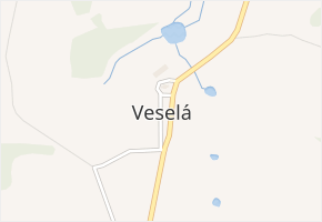 Veselá v obci Veselá - mapa části obce