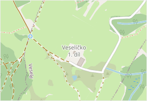 Veselíčko 1.díl v obci Veselé - mapa části obce