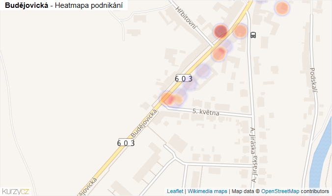 Mapa Budějovická - Firmy v ulici.