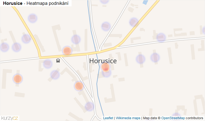 Mapa Horusice - Firmy v části obce.