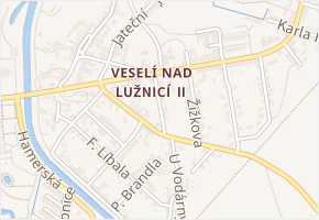 Husova v obci Veselí nad Lužnicí - mapa ulice