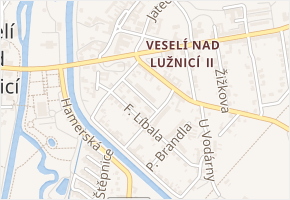 J. Lady v obci Veselí nad Lužnicí - mapa ulice