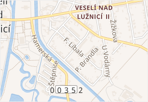 Mánesova v obci Veselí nad Lužnicí - mapa ulice