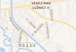 P. Brandla v obci Veselí nad Lužnicí - mapa ulice