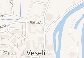 Sokolská v obci Veselí nad Lužnicí - mapa ulice