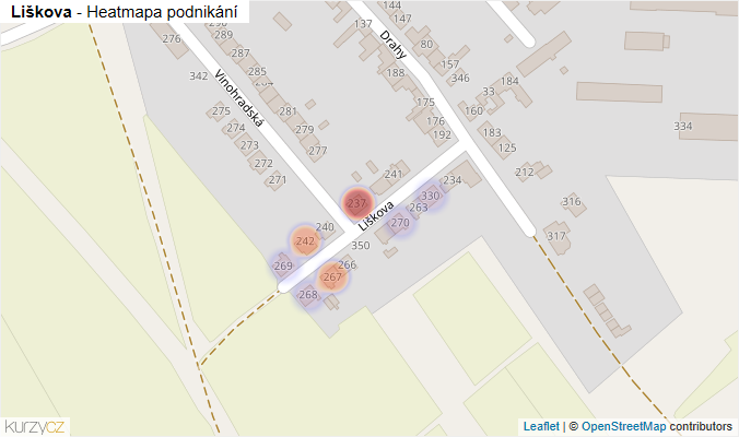Mapa Liškova - Firmy v ulici.