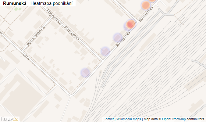 Mapa Rumunská - Firmy v ulici.