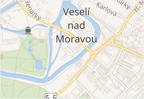 Rybníček v obci Veselí nad Moravou - mapa ulice
