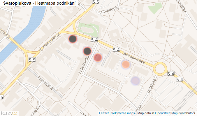 Mapa Svatoplukova - Firmy v ulici.