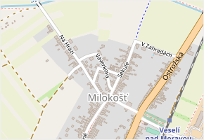 Váverkova v obci Veselí nad Moravou - mapa ulice